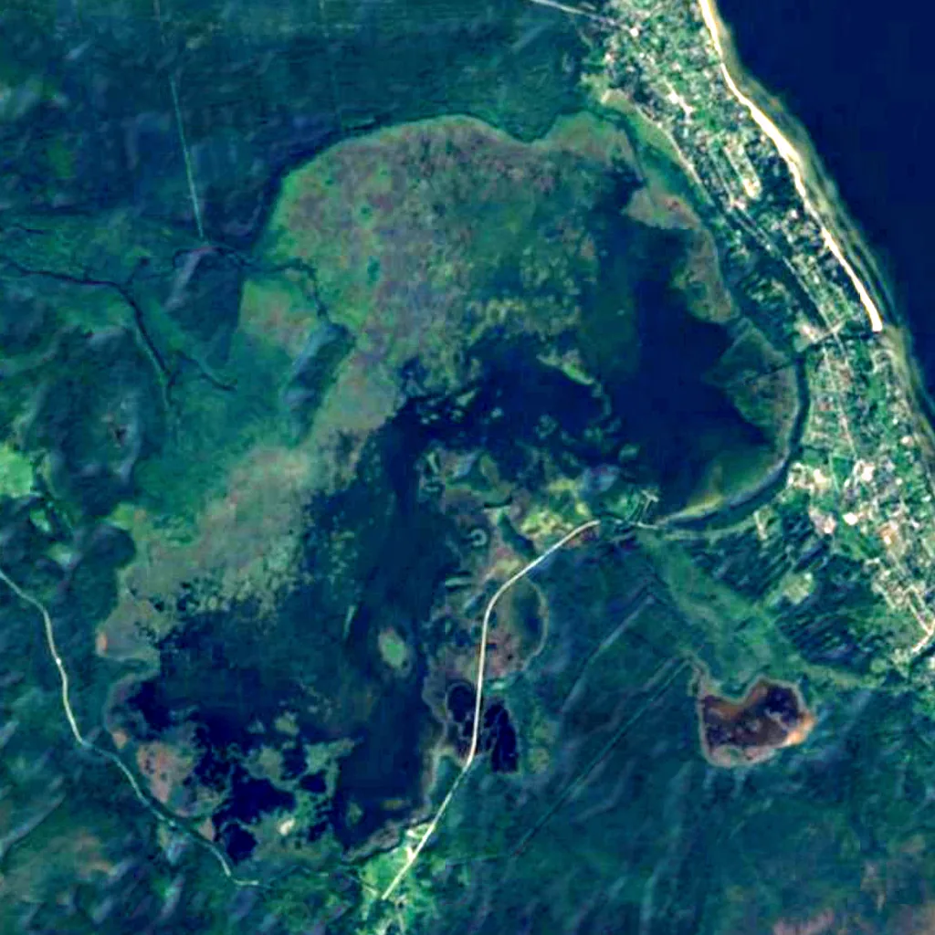 Kaņieris seen from above (Sentinel-2)