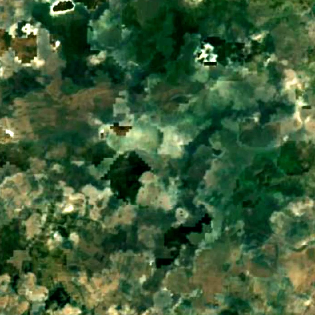 Kanwar Lake Bird Sanctuary von oben gesehen (Sentinel-2)
