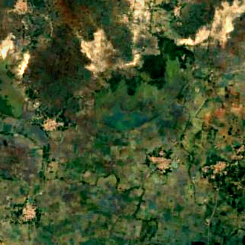 Karaivetti Bird Sanctuary vu d'en haut (Sentinel-2)