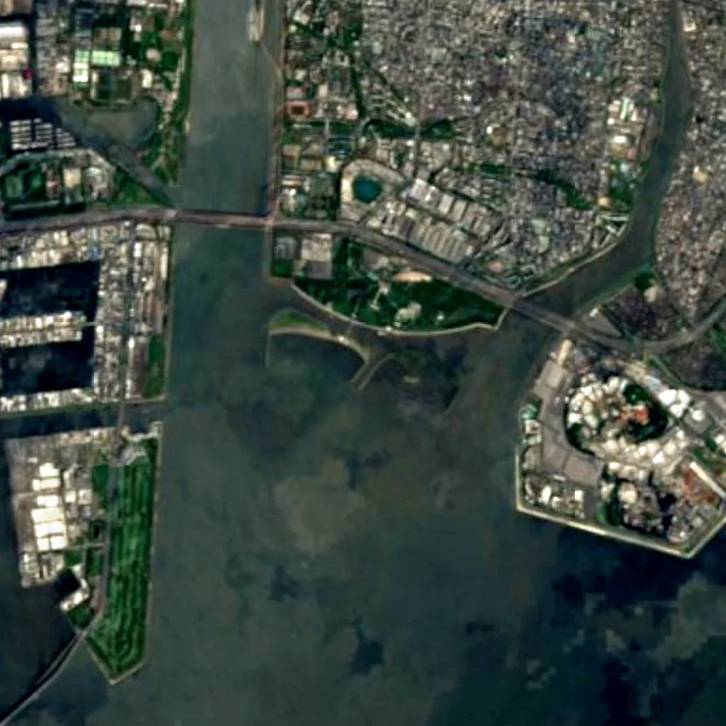 Kasai Marine Park von oben gesehen (Sentinel-2)