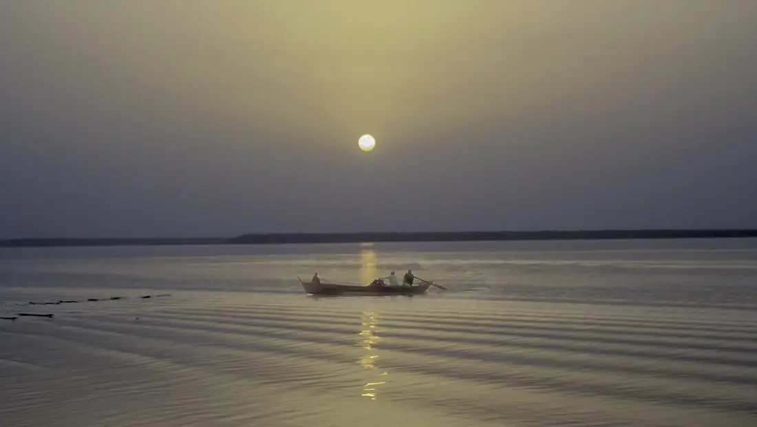 Boat on the Keenjhar lake, Sindh