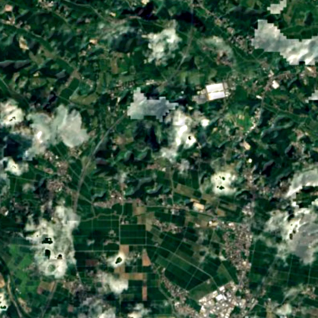 Kejyonuma Dam seen from above (Sentinel-2)