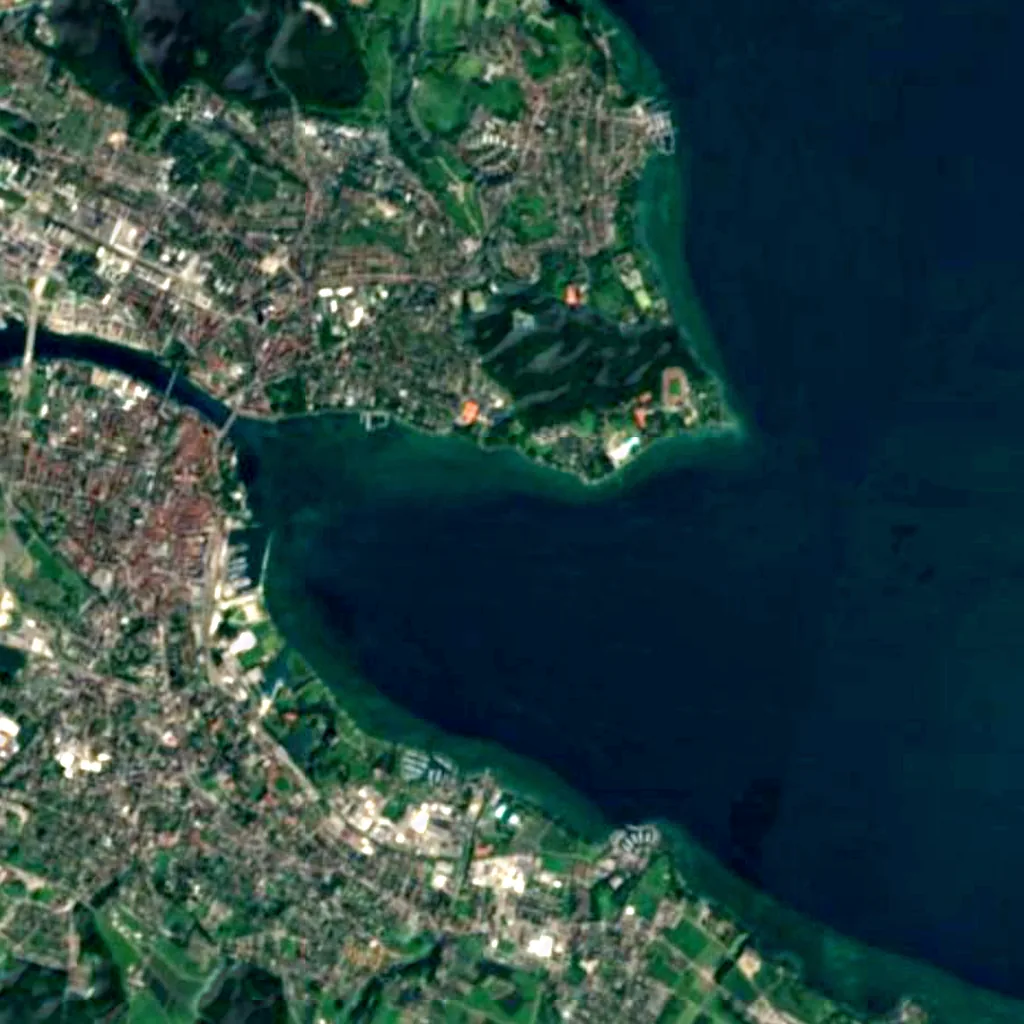 Konstanzer Bucht des Bodensees seen from above (Sentinel-2)