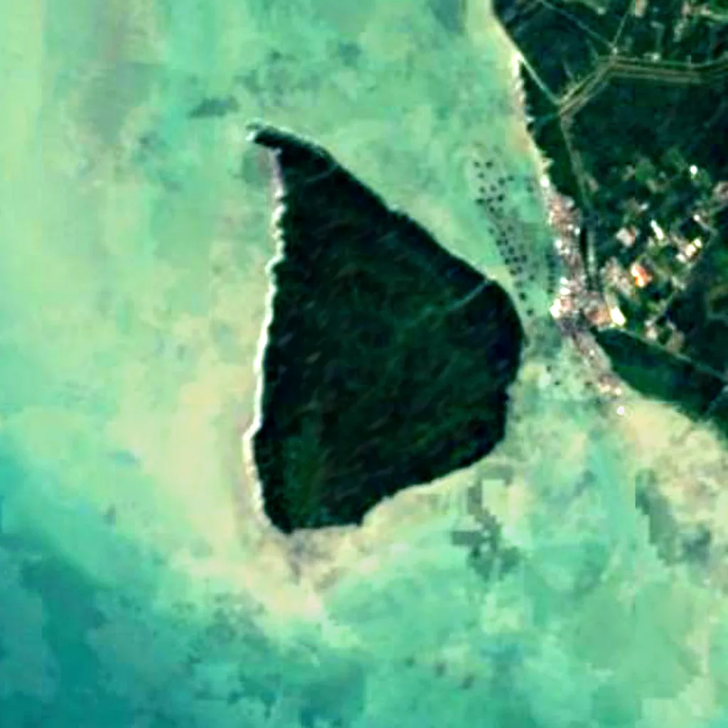 Kukup Island von oben gesehen (Sentinel-2)