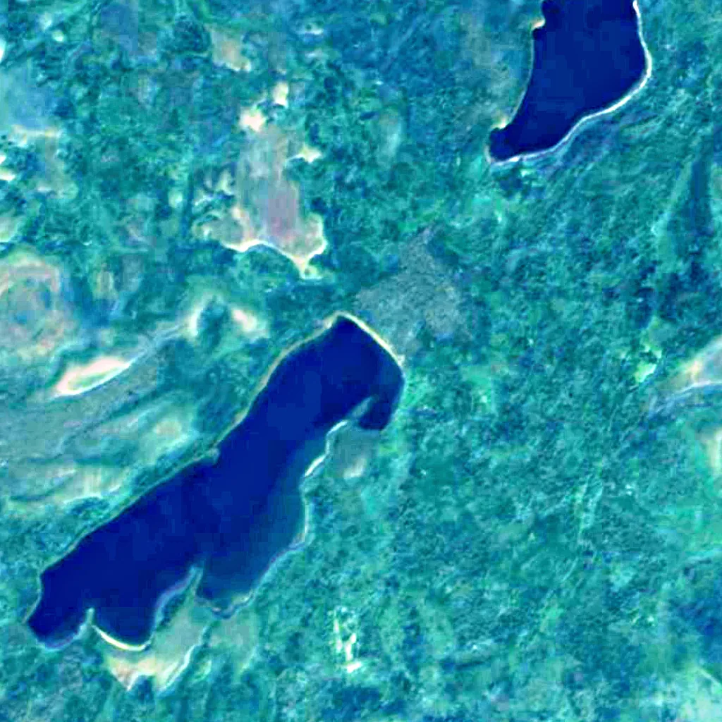 Kurgalsky Halbinsel von oben gesehen (Sentinel-2)