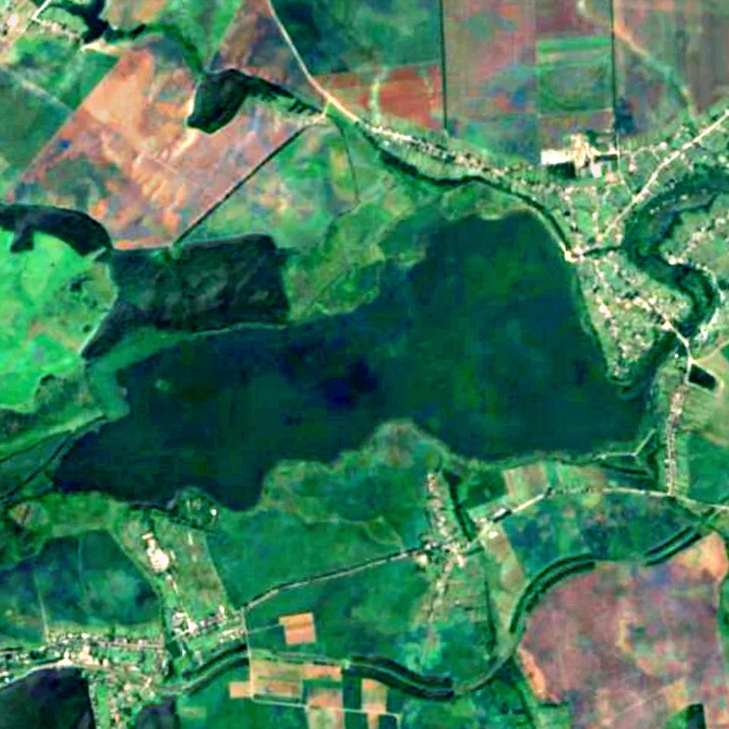 Kuzmynskyi Nature Reserve seen from above (Sentinel-2)
