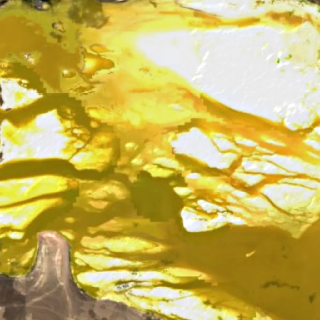 Laguna Colorada visto desde arriba (Sentinel-2)