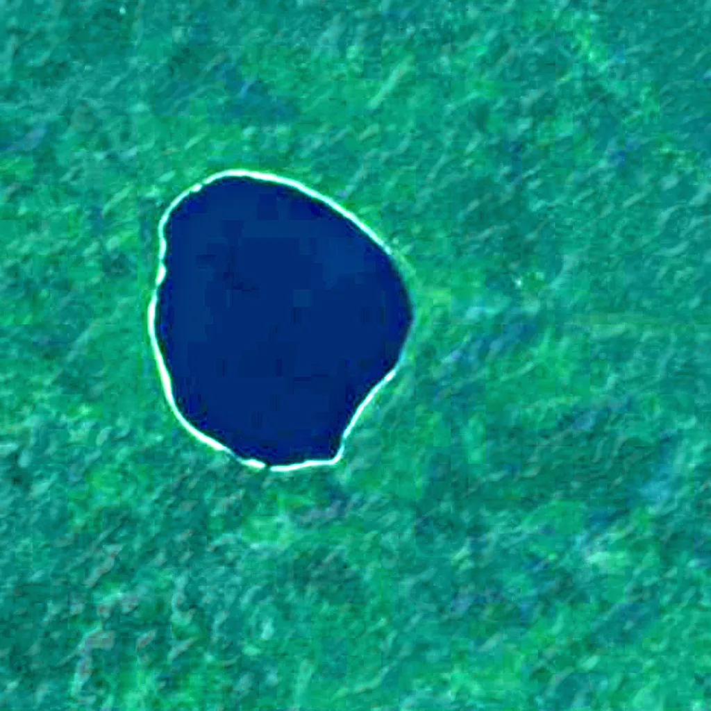 Laguna Lachuá vu d'en haut (Sentinel-2)