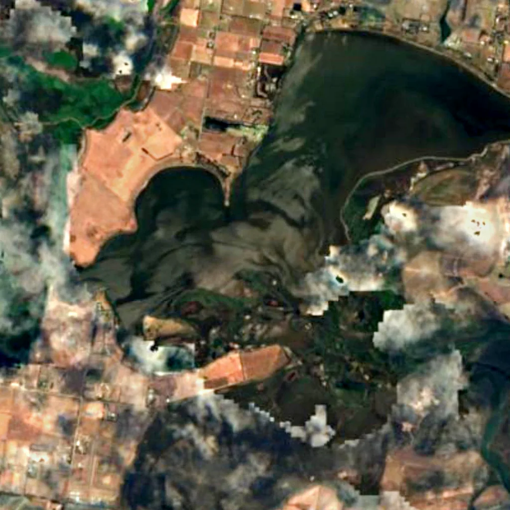 Lake Connewarre vu d'en haut (Sentinel-2)