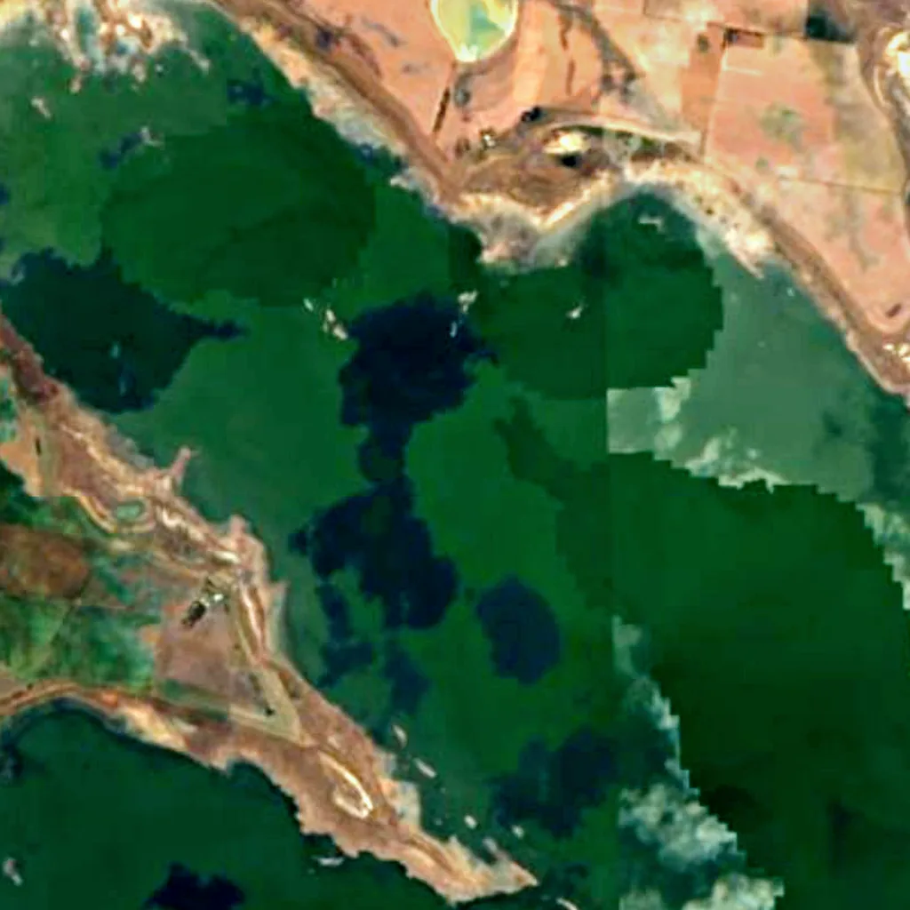 Lake Corangamite von oben gesehen (Sentinel-2)