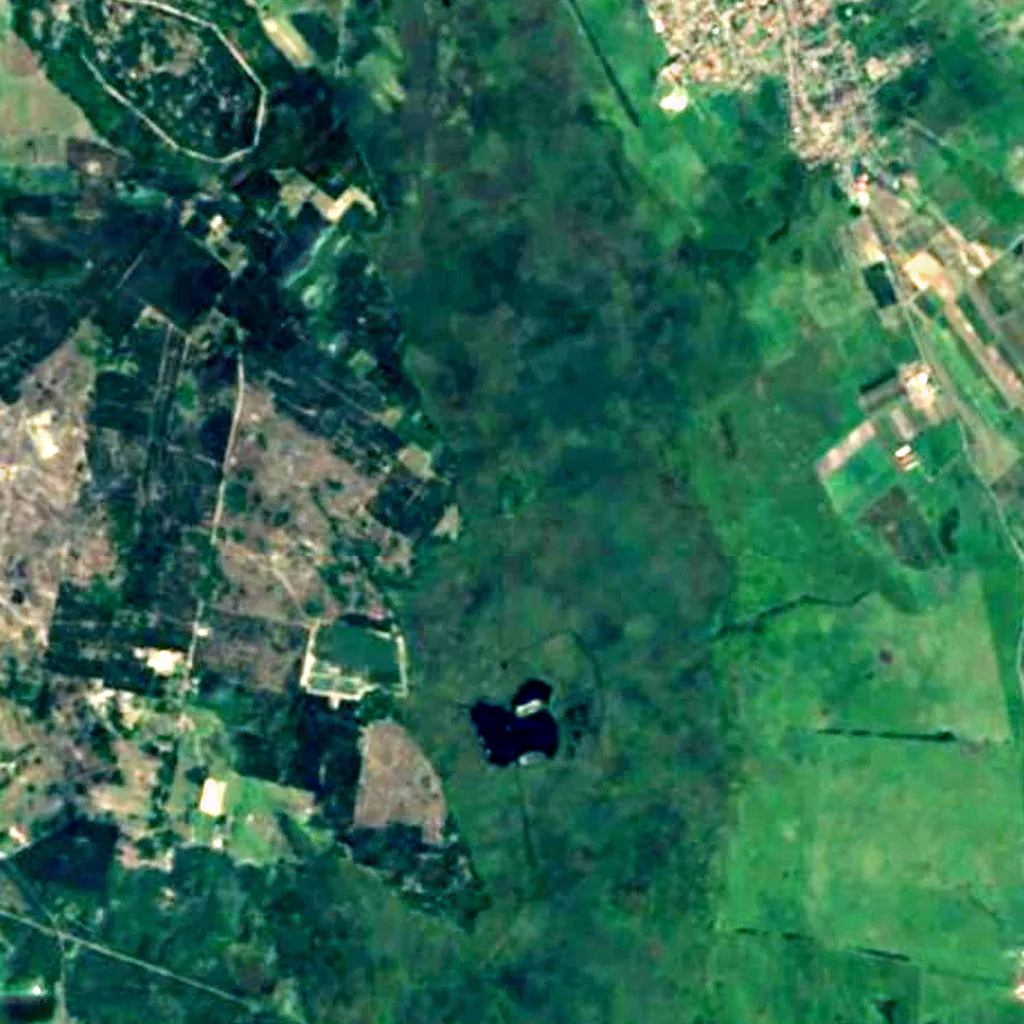 Lake Kolon at Izsák seen from above (Sentinel-2)