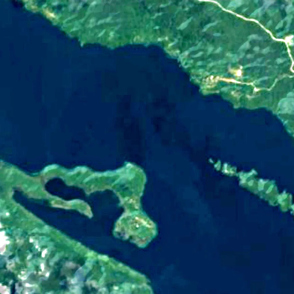 Lago Kutubu visto desde arriba (Sentinel-2)