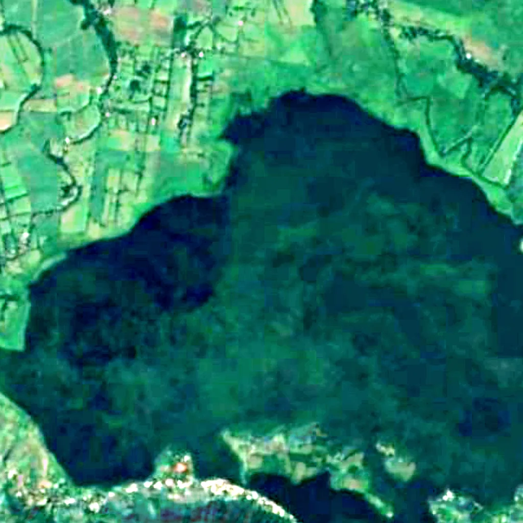 Lake Olomega vu d'en haut (Sentinel-2)