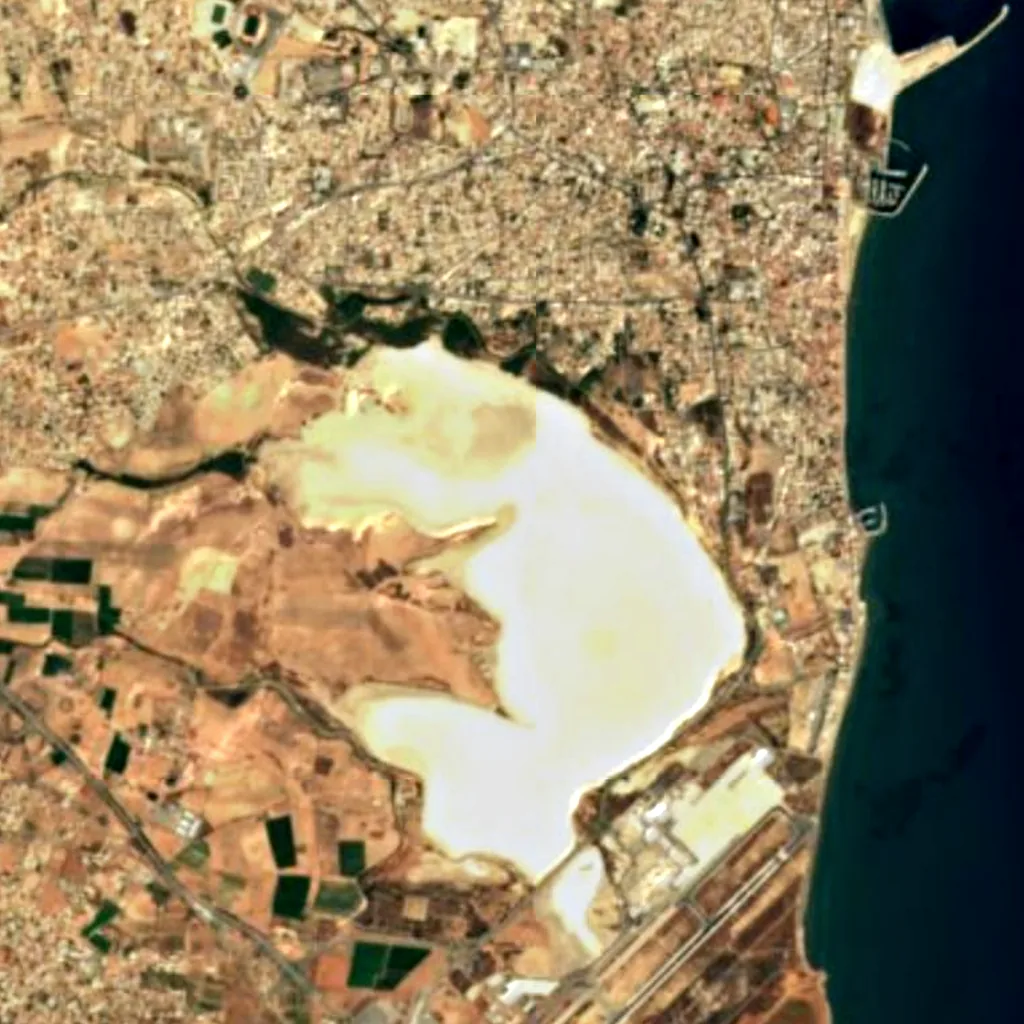 Larnaca Salt Lake seen from above (Sentinel-2)
