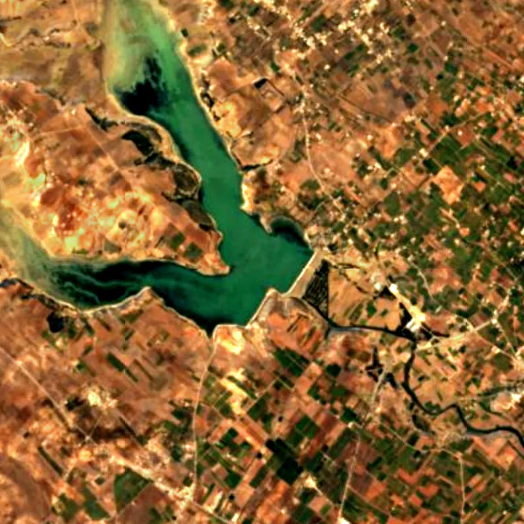 Lebna Dam seen from above (Sentinel-2)