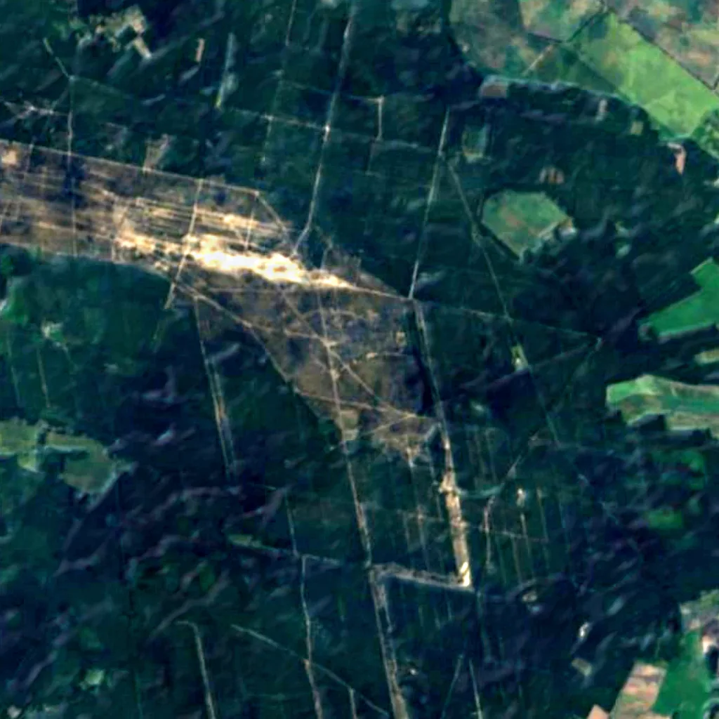 Lübtheener Heide vu d'en haut (Sentinel-2)