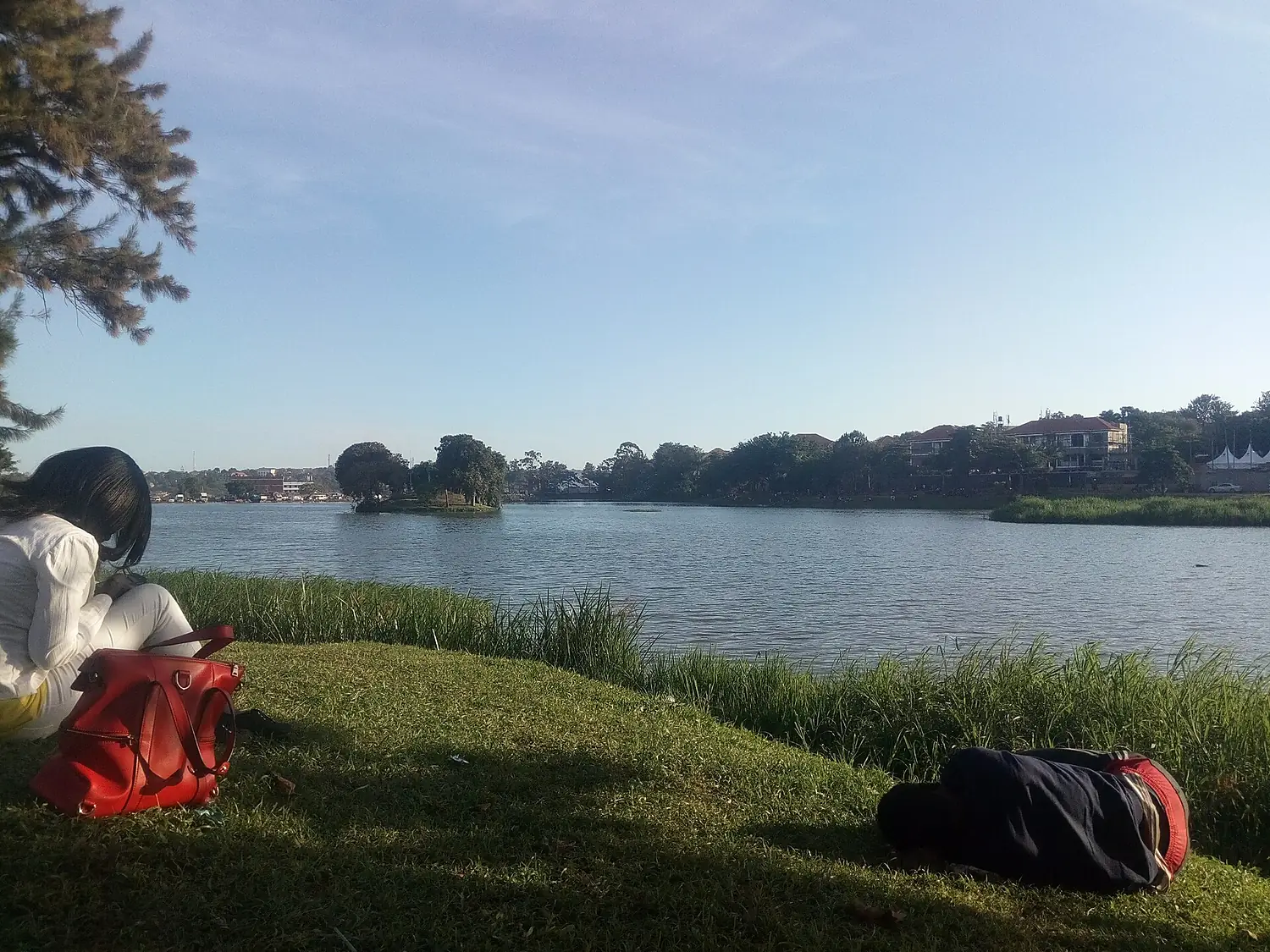 Enjoying cold breezes from Lutembe beach on Lake Victoria, Uganda