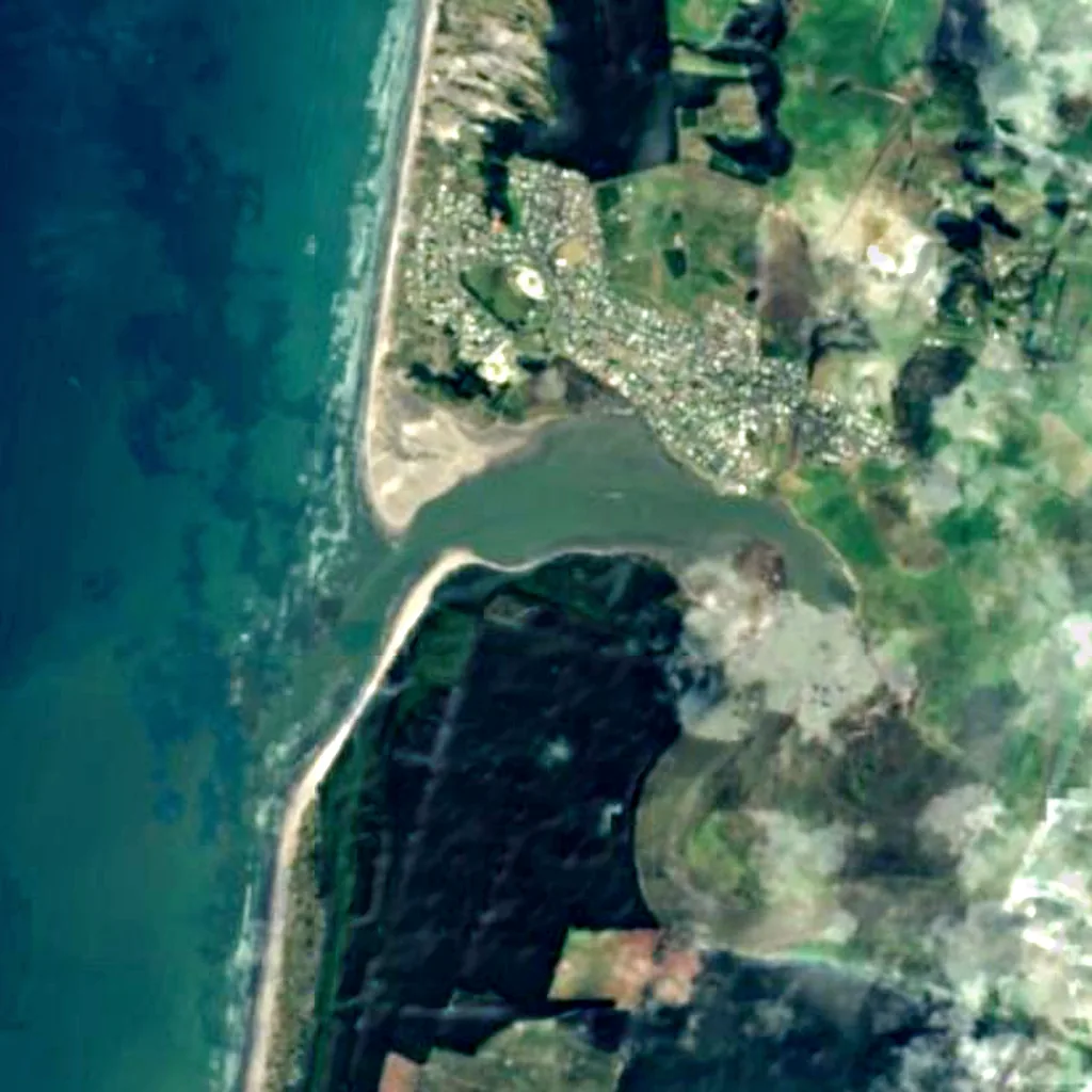 Manawatū Estuary vu d'en haut (Sentinel-2)
