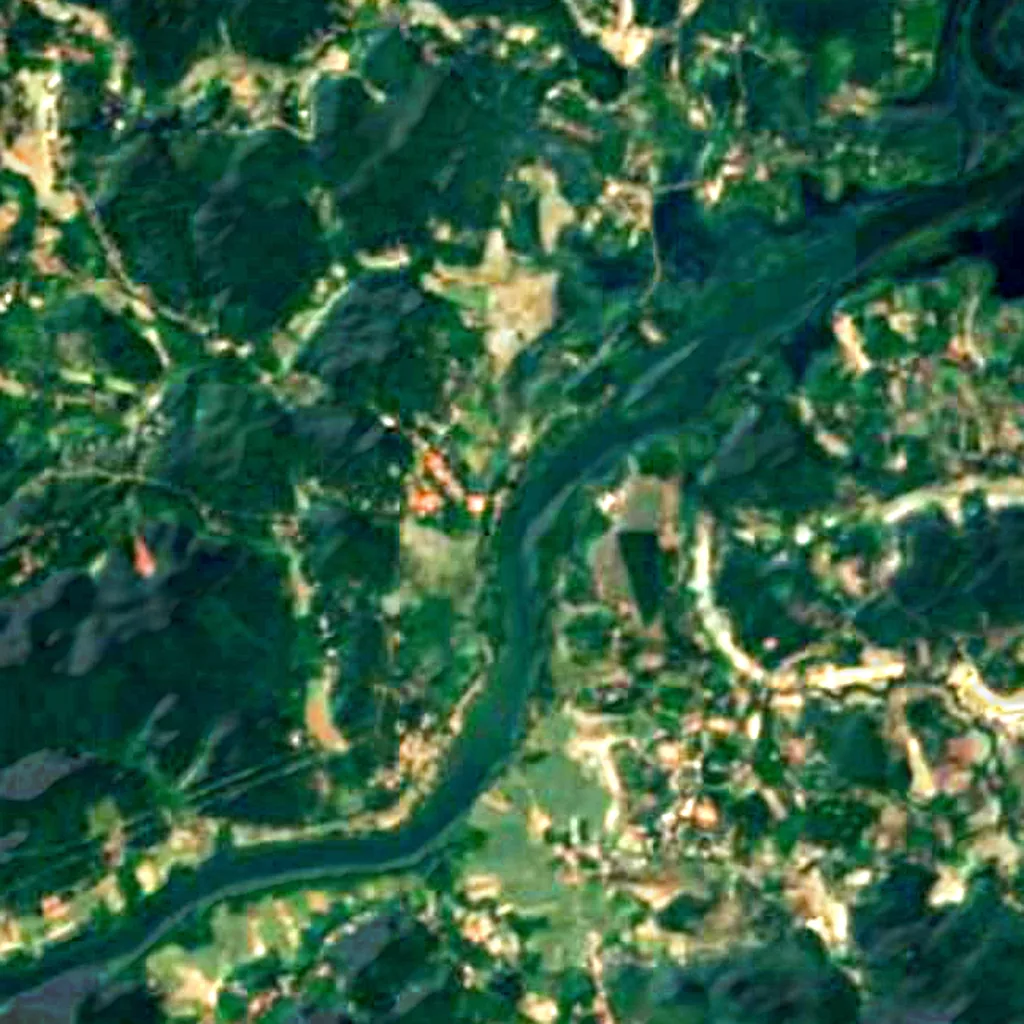 Mandagadde Bird Sanctuary vu d'en haut (Sentinel-2)
