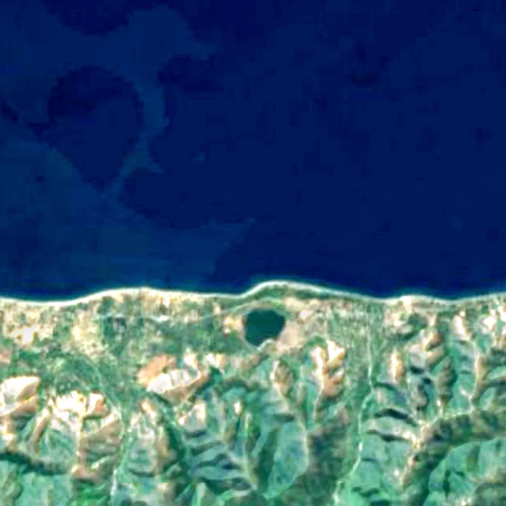 Área importante para las aves de Maubara visto desde arriba (Sentinel-2)