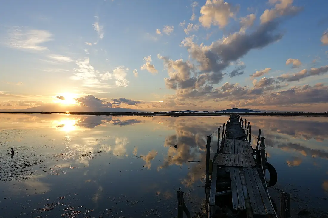 Sunset at Acheloos river delta 01