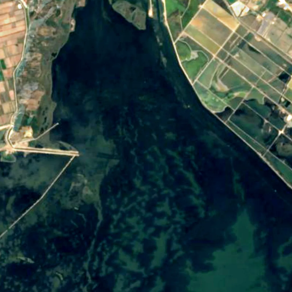 Nationaal park Mesolongi-Aitoliko van boven gezien (Sentinel-2)