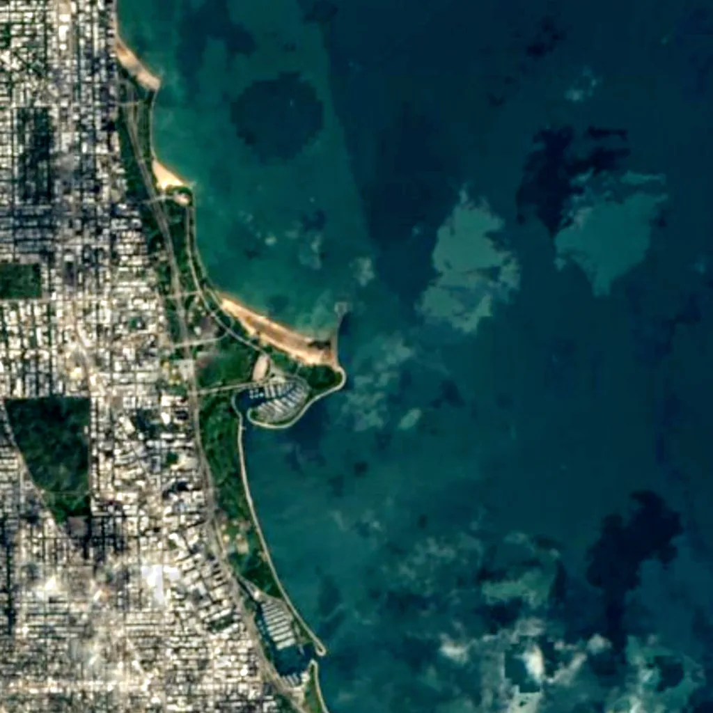 Montrose Point Bird Sanctuary visto dall'alto (Sentinel-2)