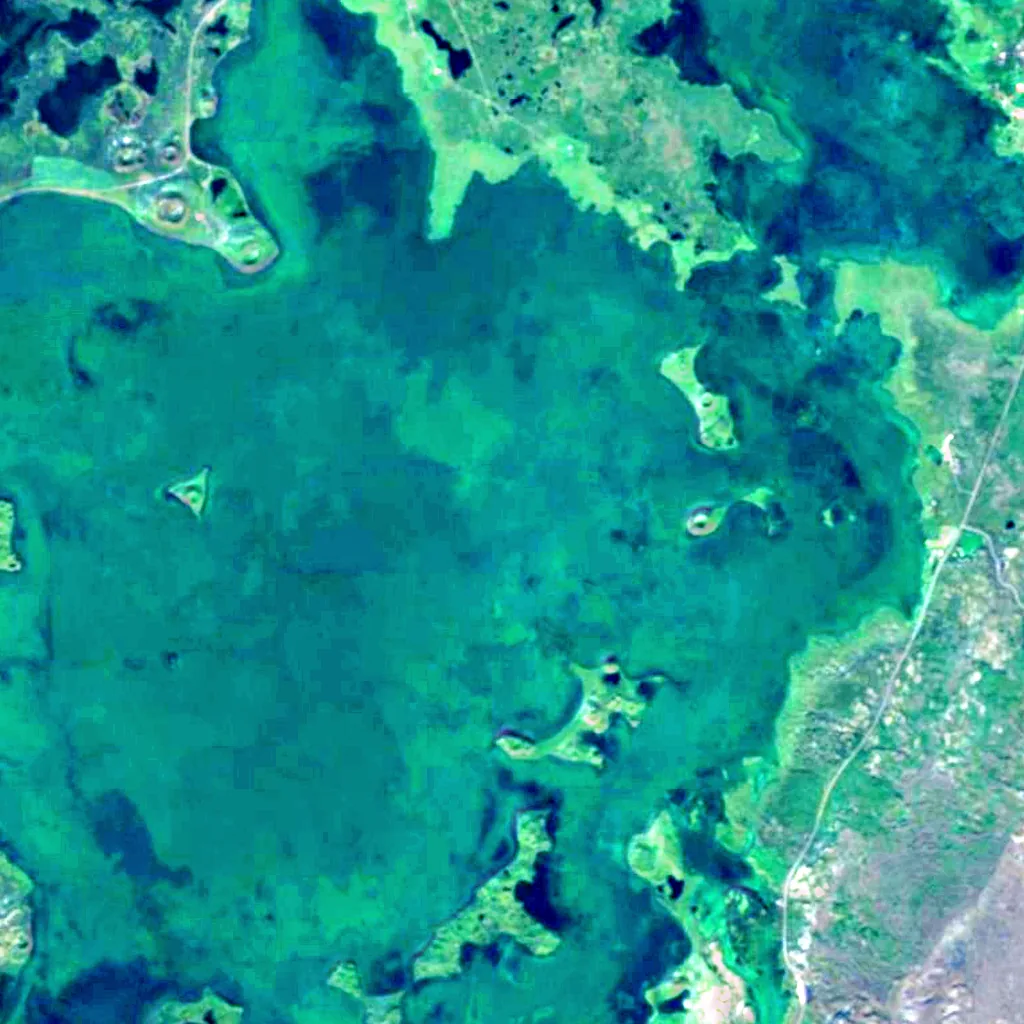Mývatn seen from above (Sentinel-2)