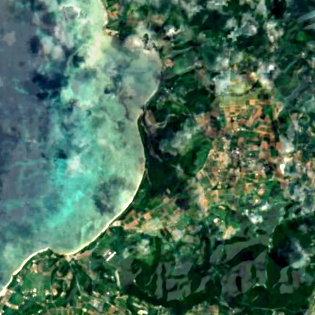 Nagura Anparu visto de cima (Sentinel-2)