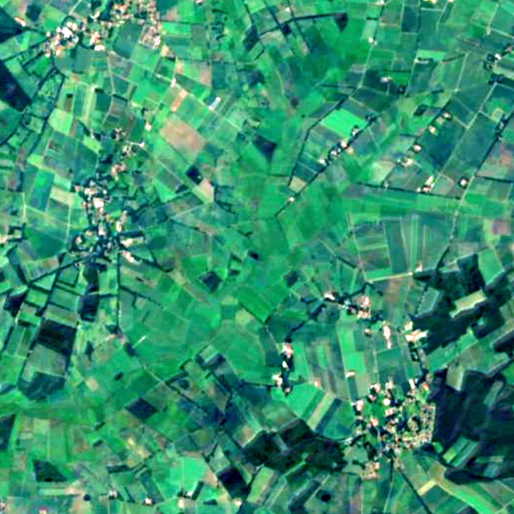 Niederungen der Süd- und Mittelradde und der Marka seen from above (Sentinel-2)