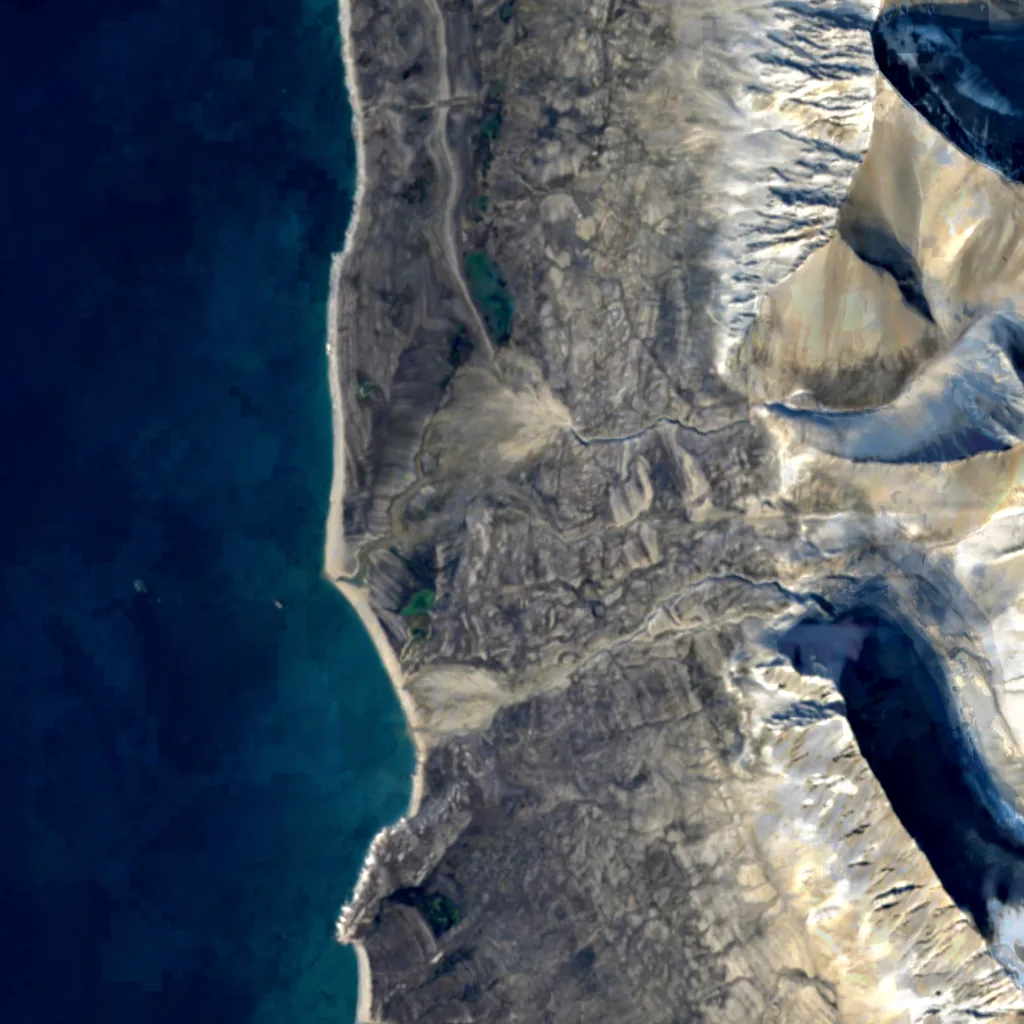 Nordenskiöldkysten vu d'en haut (Sentinel-2)