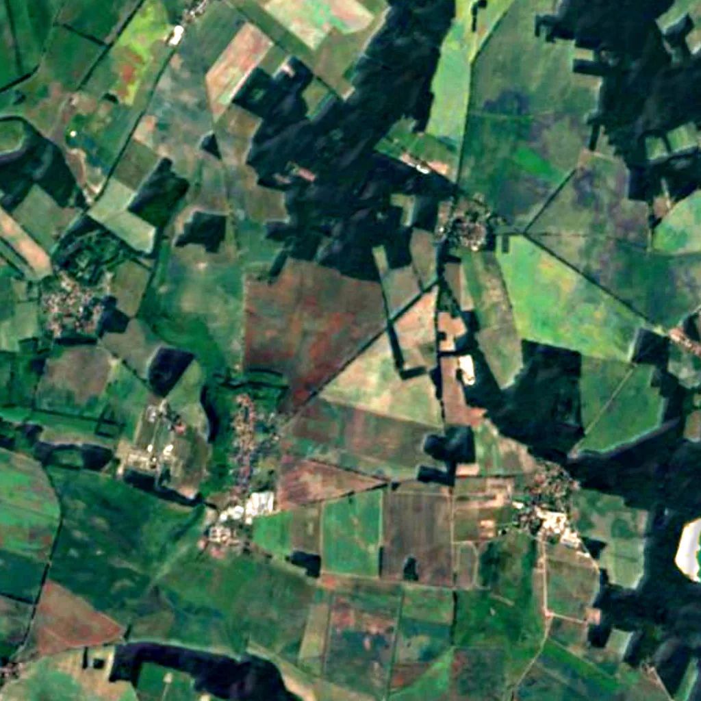 Europäisches Vogelschutzgebiet Nuthe-Nieplitz-Niederung von oben gesehen (Sentinel-2)