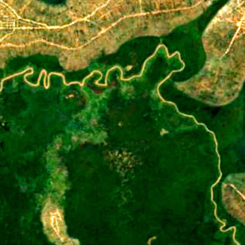 Nyabarongo wetlands vu d'en haut (Sentinel-2)
