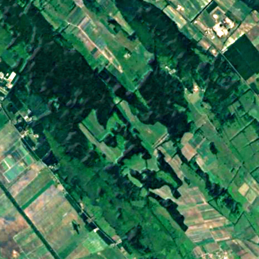 Ócsa Protected Landscape Area seen from above (Sentinel-2)