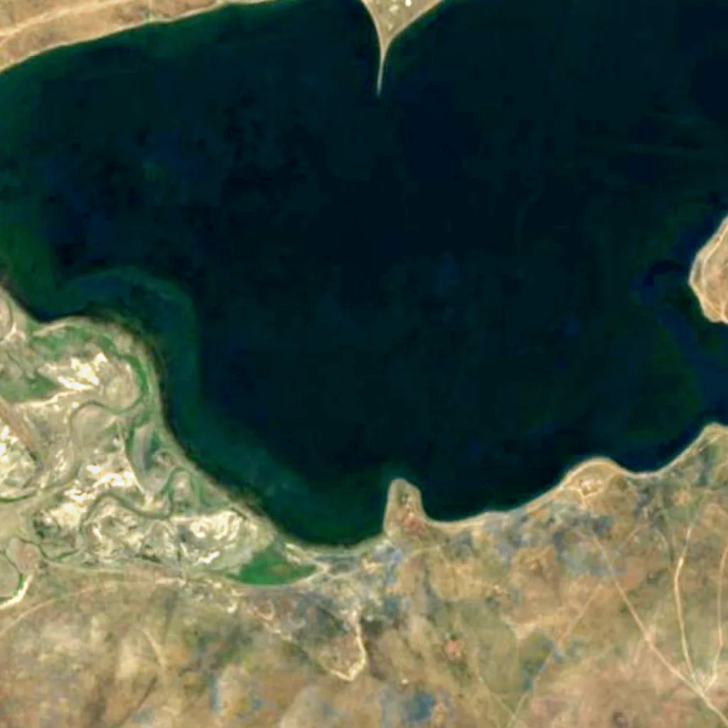 Ögii Lake seen from above (Sentinel-2)