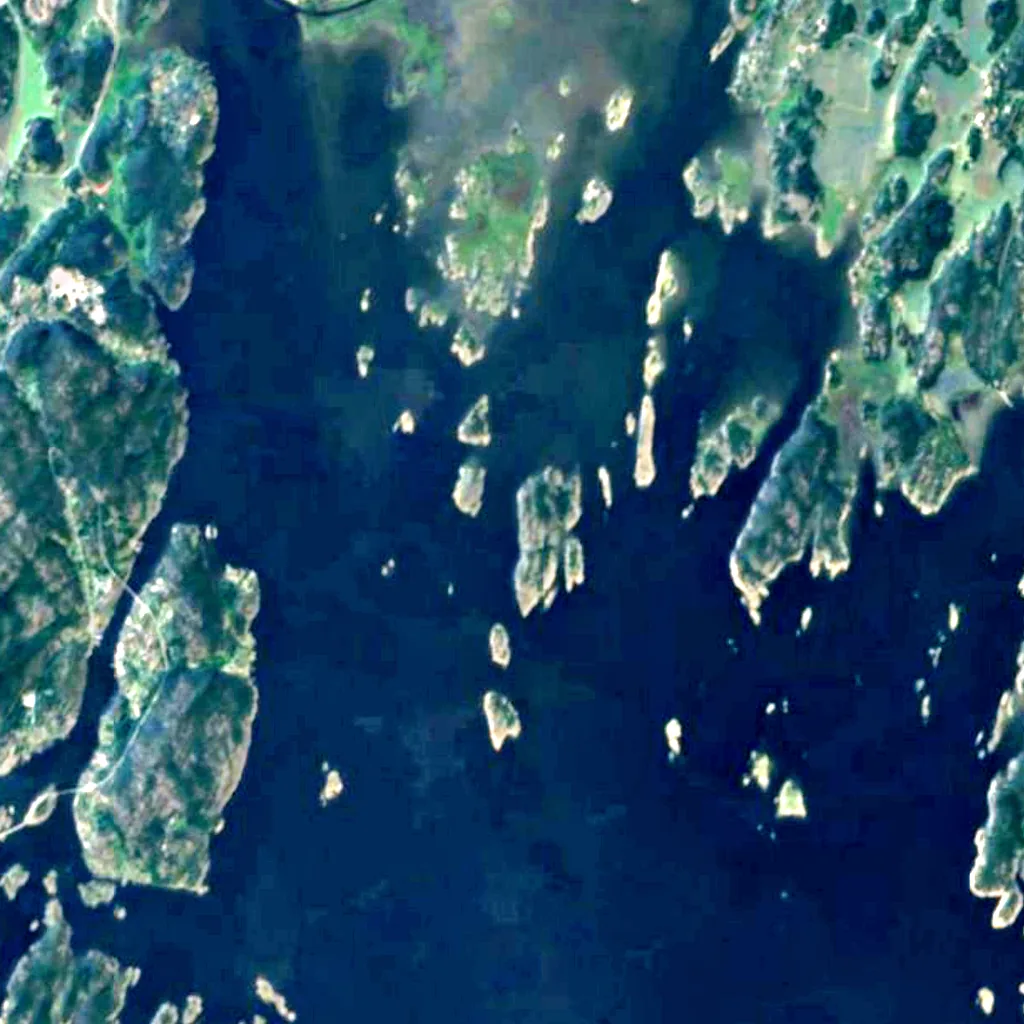 Réserve naturelle d'Øra vu d'en haut (Sentinel-2)