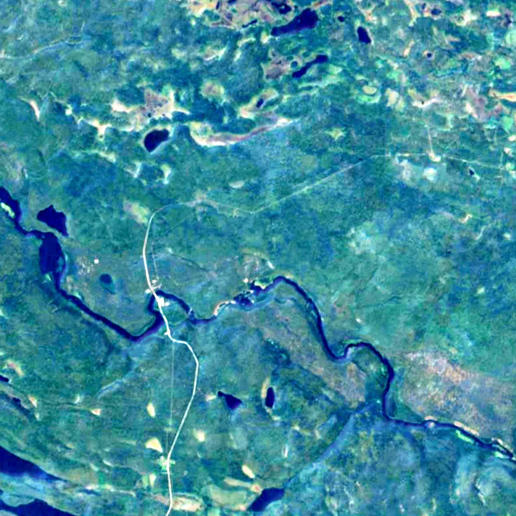 Oulangan Kansallispuisto visto desde arriba (Sentinel-2)