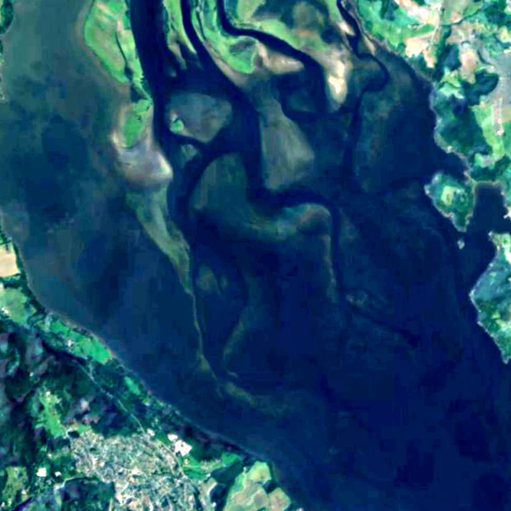 Øyeren seen from above (Sentinel-2)