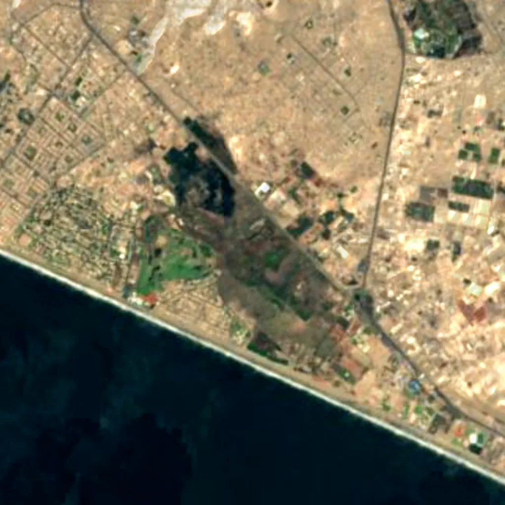 Pantanos de Villa Wildlife Refuge seen from above (Sentinel-2)