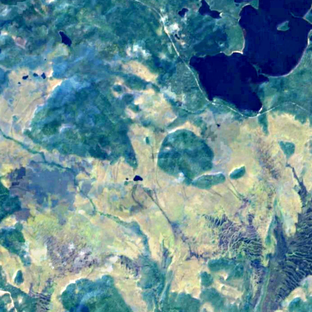 Parc national de Patvinsuo vu d'en haut (Sentinel-2)