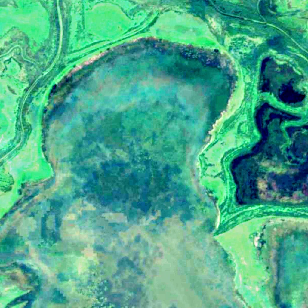 Delta Paix-Athabasca vu d'en haut (Sentinel-2)