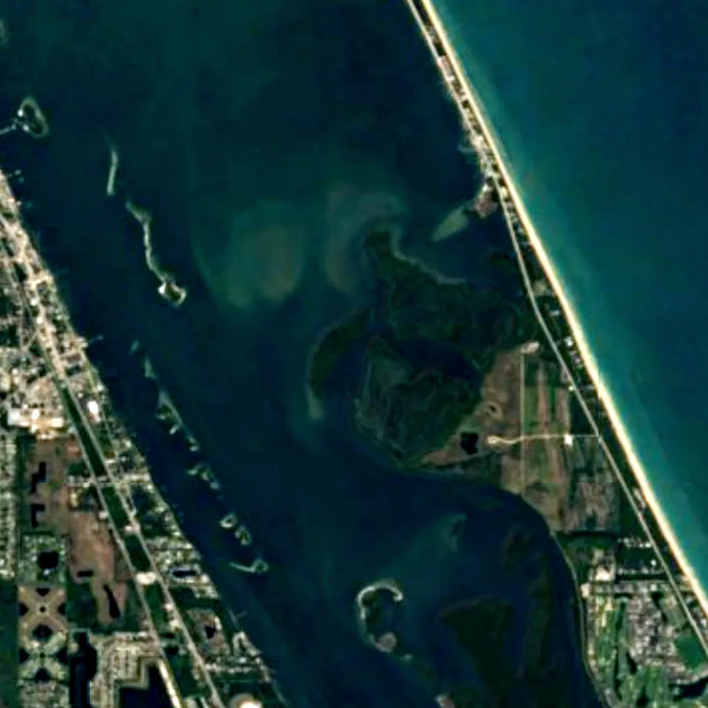 Pelican Island National Wildlife Refuge seen from above (Sentinel-2)