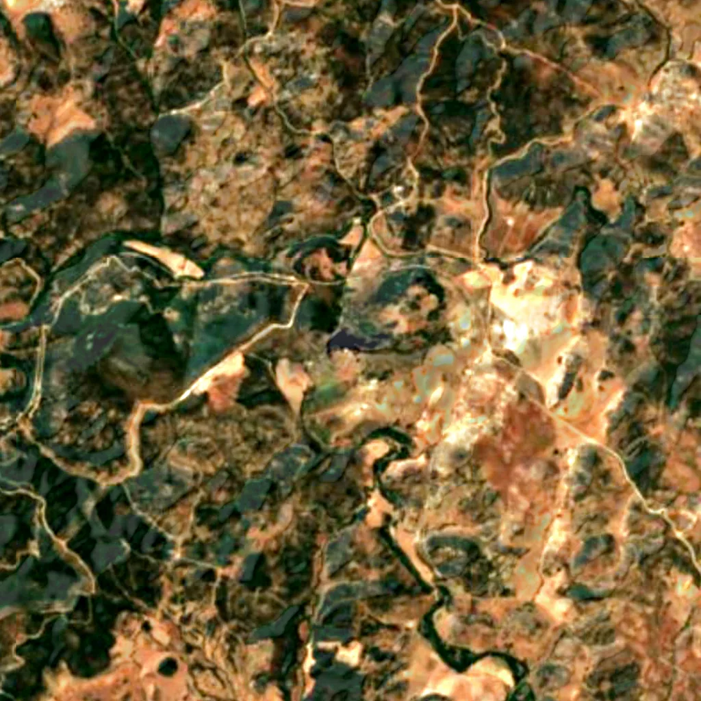 Peñón de Zaframagón seen from above (Sentinel-2)