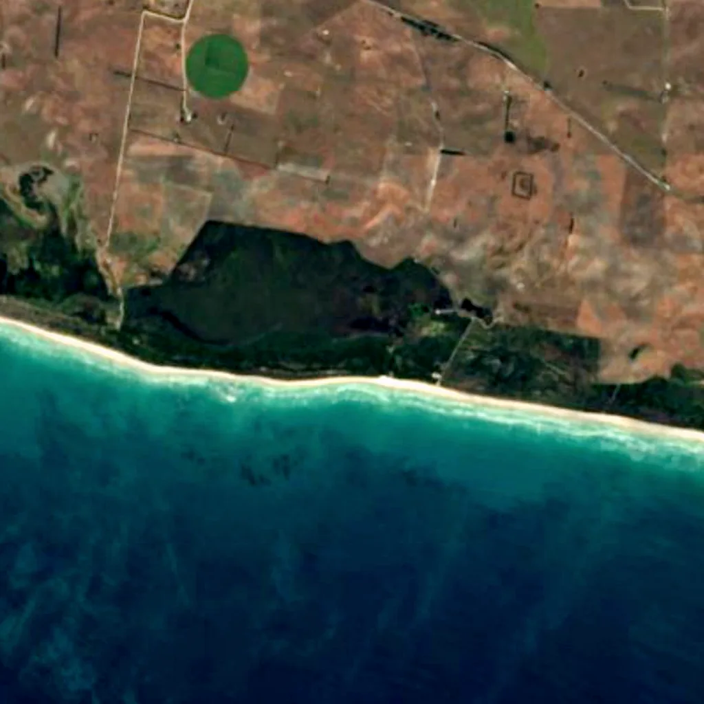 Piccaninnie Ponds Conservation Park seen from above (Sentinel-2)