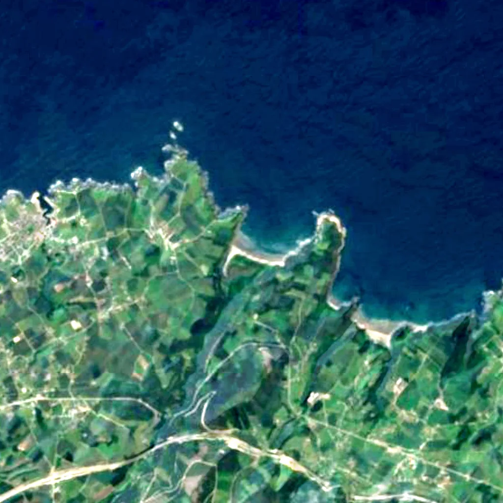 Playa de Barayo seen from above (Sentinel-2)