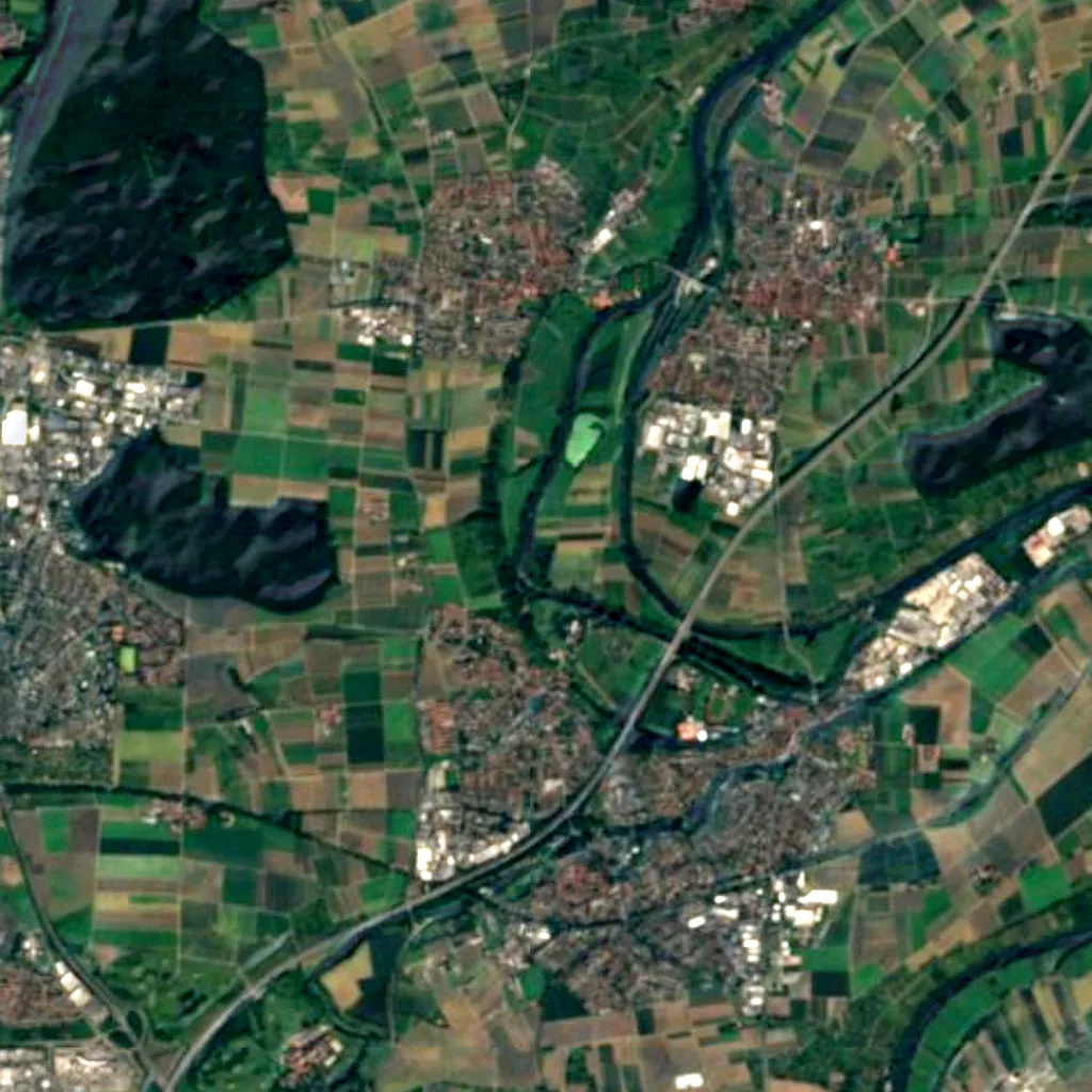 Pleidelsheimer Wiesental mit Altneckar seen from above (Sentinel-2)