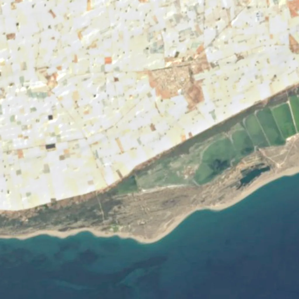 Paraje y Reserva Natural Punta Entinas-Sabinar visto desde arriba (Sentinel-2)