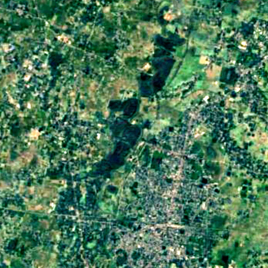 Raiganj Wildlife Sanctuary seen from above (Sentinel-2)