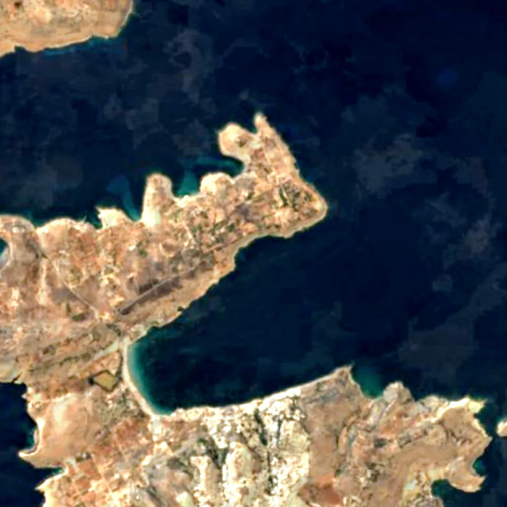 Rdum Tal-Madonna Important Bird Area visto de cima (Sentinel-2)
