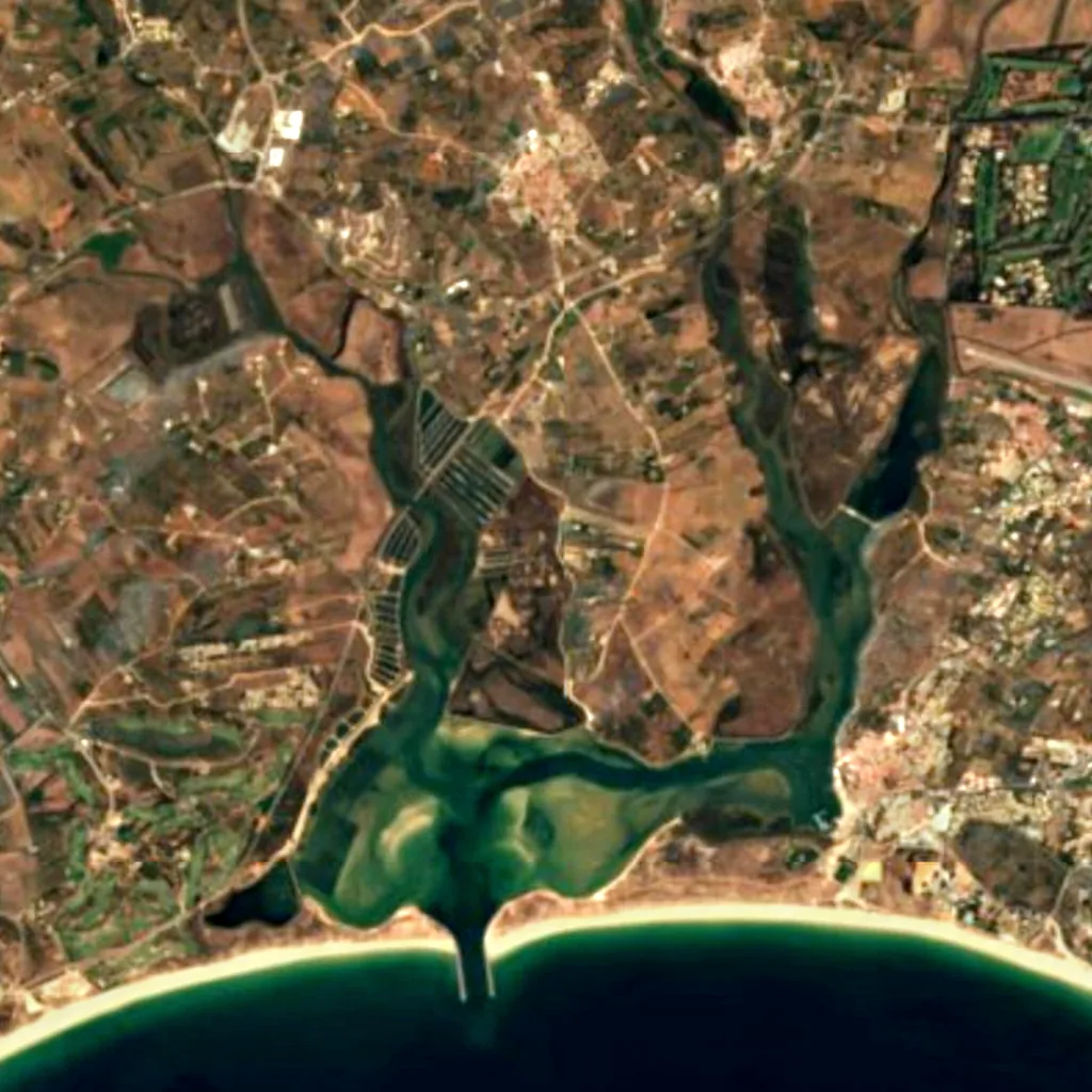 Ria de Alvor vu d'en haut (Sentinel-2)